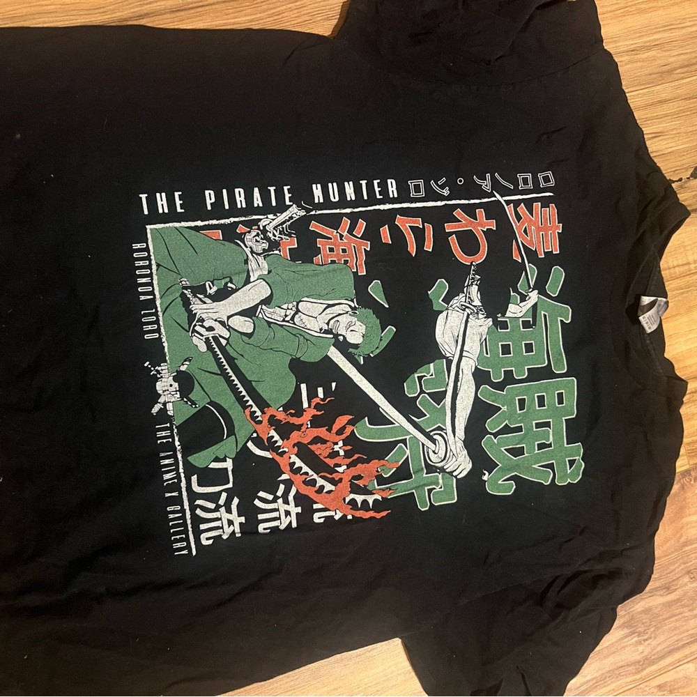 One Piece zoro Black Graphic T-Shirt with Anime Design